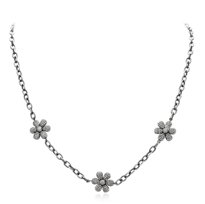Short Diamond Flower Necklace