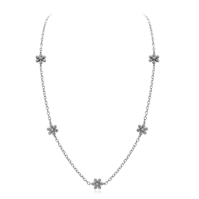 Five Flower Diamond Necklace
