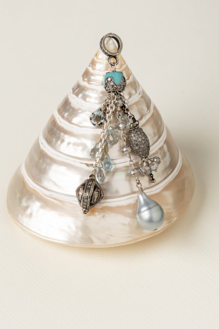 Aquamarine and Enamel Drop - Image 3